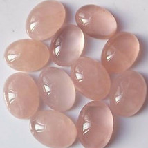 7x9mm pink quartz natural oval cabochon loose gemstone wholesale 20 pcs - £7.80 GBP