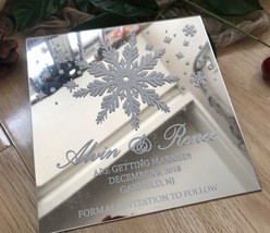 specular Acrylic 10pcs christmas invitations cards,Wedding invitations,snowflake - £25.57 GBP