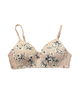 Lucky Brand Pink Floral Lace Padded Wireless Bra Womens 36C - £8.21 GBP