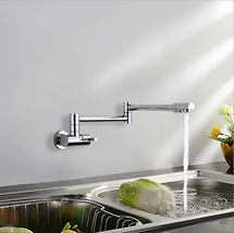 Wall Mount single cold Water Pot Filler Kitchen faucet Double Joint Spout NEW - £74.38 GBP