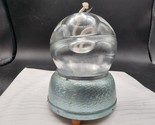 Clear Bubble Art Glass Music Box Globe Oil Lamp - Marked &quot;Handmade In Po... - $24.72
