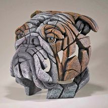British Bulldog Bust by Edge Sculpture 12.5" High Collectible Stone Resin Brown image 6