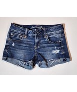 American Eagle Outfitters Super Stretch Shortie Women&#39;s 0 Blue -Cuffed - $18.10