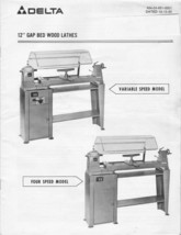 Delta Rockwell Model 46-541 12-in Gap Bed Lathe Instructions - $20.24