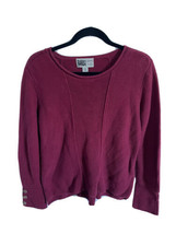 HABITAT Womens Sweater Maroon Pullover Button Sleeve Detail Rolled Neck ... - £12.73 GBP