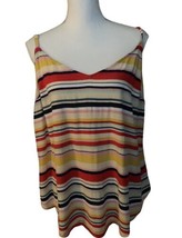 Torrid Size 2 Tank Top Ava Stretch Striped Yellow Red Blue 2X - £10.27 GBP