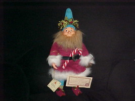 20&quot; Father Holly Elf Poseable Doll Tags Certificate Brinn&#39;s Animal Kingdom 1990 - £46.70 GBP