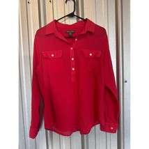Tommy Bahama Women’s Salmon Colored Linen Button-Up Seersucker Shirt Size M - $19.95