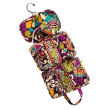 Vera Bradley Plum Crazy Purple Hanging Toiletries Travel Bag Case - 3 Se... - $18.76