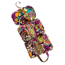 Vera Bradley Plum Crazy Purple Hanging Toiletries Travel Bag Case - 3 Sections - £14.75 GBP