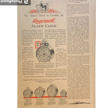 Ingersoll Alarm Clock Print Ad Bella Hess Fashions March 1928 Frame Ready - £6.93 GBP
