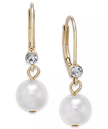 Mom / Daughter Birthday Gift, Mothers Day Pavé &amp; Imitation Pearl Drop Ea... - £22.92 GBP