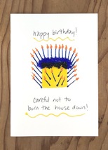 Don&#39;t Burn the House Down Birthday Cake Greeting Card - $7.75