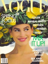 1989 Vintage Vogue March Alaia Hawaii Valentino Moschino Supermodels Carre Otis - £87.40 GBP