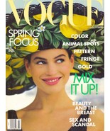 1989 Vintage Vogue March Alaia Hawaii Valentino Moschino Supermodels Carre Otis - $111.11