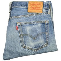 Levis 501 Button Fly Jeans Mens 35X38 Blue Denim Workwear Pants (ACTUAL 34x34.5) - £43.24 GBP