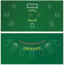 36x72&quot; Texas Holdem Poker &amp; Blackjack Game Table Felt Layout Mat, (Disco... - £11.74 GBP
