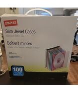 100 NEW Staples Slim Jewel CD Cases Assorted Colors New in open box
