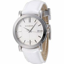 NWOT Burberry BU1380 Womens&#39; Swiss Quartz White Patent Leather Watch - £198.41 GBP