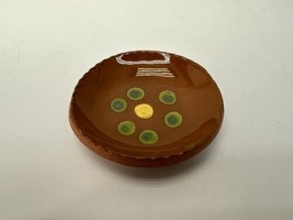 Breininger Redware Pottery Decorative 4 Inch Small Dish Spots - £36.96 GBP