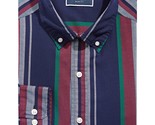 Club Room Men&#39;s Slim Fit Cotton  Striped Dress Shirt Navy Combo-17-17.5 - £15.72 GBP
