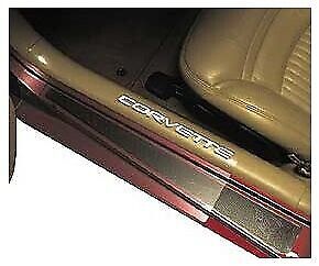 1997-2004 Corvette Sill Ease/Sill Covers/Protectors Clear White Letters Pair - $109.84