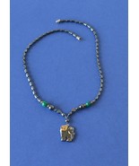 Jewelry-SKU#x155/Vintage Hematite Necklace with Elephant Pendant - €20,67 EUR