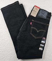 Levis Jeans Mens 28x30 Black 505 Regular Straight Stretch Denim Cowboy Work - $54.21 CAD