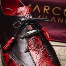 Anzio Genuine Alligator and Classic Calfskin Dress Shoes BlackCherry image 9