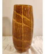 Vintage Hand-Blown Amber &amp; Brown Animal Print Murano Style Art Deco Glas... - $61.38