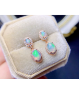 4.20Ct Oval Cut Lab Created Fire Opal Drop Dangle Earrings 14K Rose Gold... - £146.74 GBP