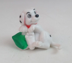 Disney 101 Dalmatians Puppy Leaning On Green Pillow 1&quot; x 1.5&quot; Mini Figure - $6.78