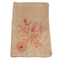 13&quot; Vintage Hankie Handkerchief Pink Embroidery Battenburg - £11.17 GBP