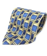 Bolgheri Tie Made in Italy 100% Silk Blue Gold - £16.81 GBP