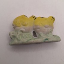 Porcelain White And yellow Fish Swimming Signed Japan - £14.27 GBP