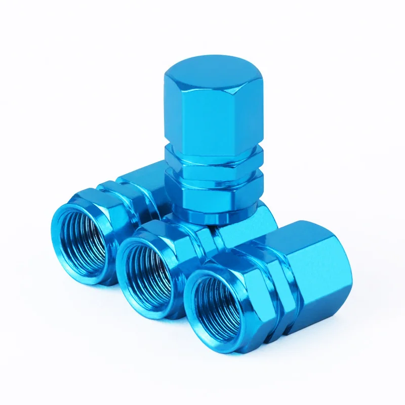 Light Blue Aluminum Tire Valve Stem Caps - $8.99