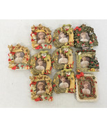 10 small Christmas holiday frame with victorian girl style picture shabb... - $30.48 CAD