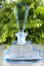 Vintage Light Blue Perfume Bottle~DAUBER Intact~Acid Etched Signature~VERY LARGE - £103.06 GBP