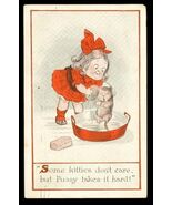Comic Art Postcard Cat Soap 1915 Charles Twelvetrees Anti Suffrage Propa... - $24.74