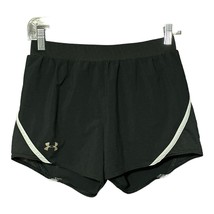 Under Armour Womens Black Loose Ties Logo Lined Athletic Running Shorts Size XS - £6.25 GBP