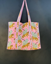 Quilted Block Print Large Tote Bags Women Shoulder Beach Shopping Bag Tr... - $25.25+
