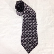 Austin Grey Mens Silk Tie Black/Maroon Diamond Pattern Made in Italy New... - £11.41 GBP