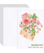 100-Piece Set of 12 X 8 Inch White 100% Rag Cotton Cold Press Watercolor... - $16.76
