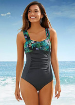 BP Ruched Shaper Swimsuit in Black/Multi   UK 20  PLUS Size  (fm28-25) - £11.65 GBP