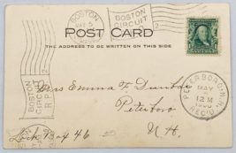 1906 Boston Circuit Streetcar RPO Cancel Postcard Glendale Square District Mass - £18.12 GBP
