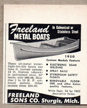 1950 Vintage Ad Freeland Metal Boats Galvanized or Stainless Sturgis,MI - £7.24 GBP