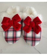 Janie and Jack Kids Toddler Girls Plaid Slippers Christmas Faux Fur Size 9 - $28.00