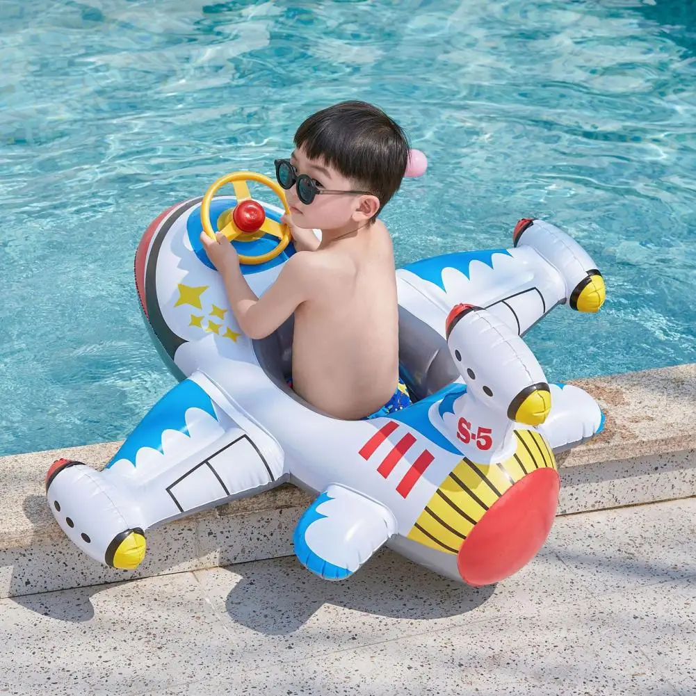 Swimming Ring Thickened Water Entertainment Party Pool Toys Airplane Shape - £18.99 GBP