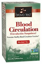 NEW Bravo Teas &amp; Herbs Blood Circulation Naturally Caffeine Free 20 bags - £9.04 GBP