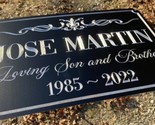 Engraved Custom Memorial Grave Marker Diamond Etched Black Metal Sign Lot - $60.00